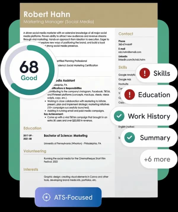 Resume Analysis Preview
