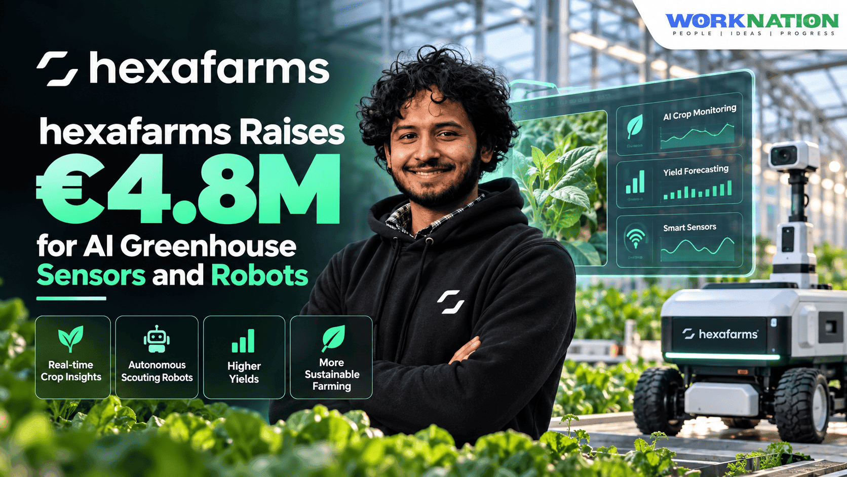 hexafarms Raises €4.8M to Scale AI Greenhouse Sensors and Scouting Robots