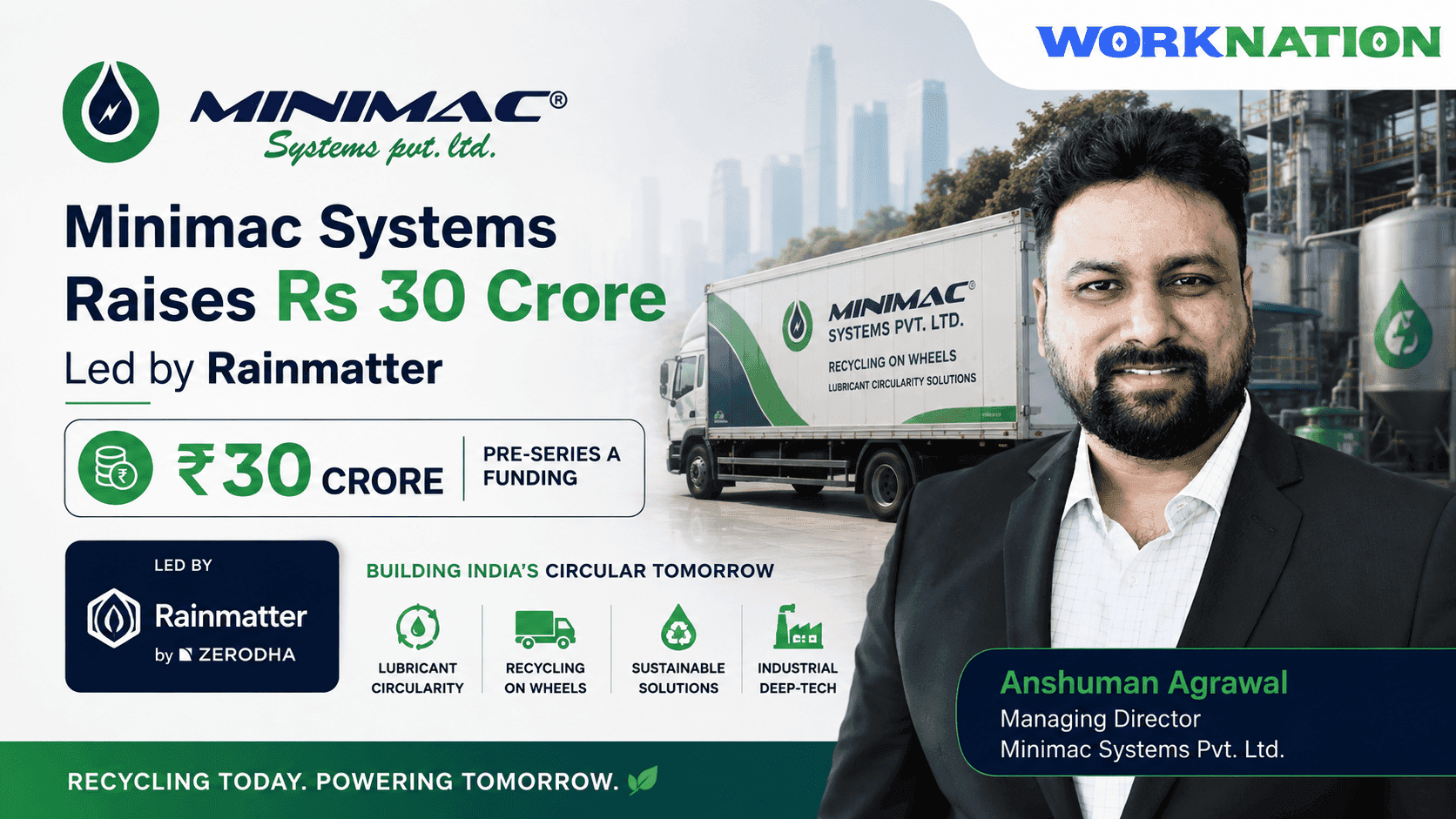 Minimac Systems Raises Rs 30 Crore Pre-Series A to Scale Industrial Lubricant Circularity