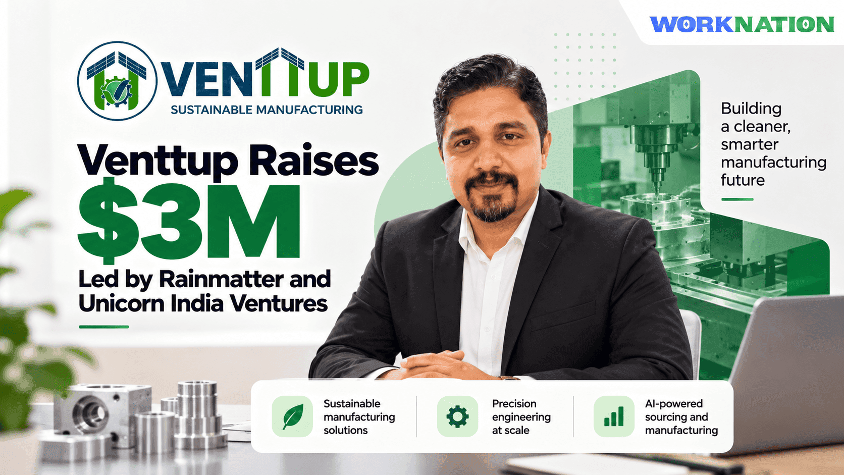 Venttup Raises $3M to Scale Precision Manufacturing and Industrial Sourcing