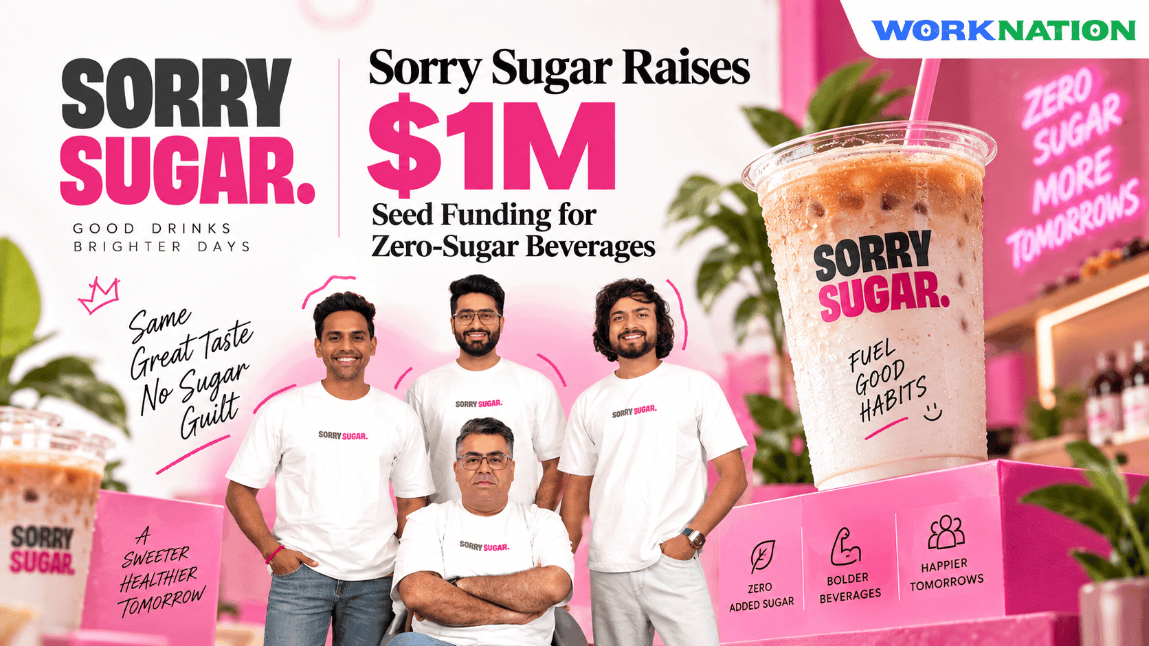 Sorry Sugar Raises $1M Seed Funding to Scale Zero-Added-Sugar Beverages Across India