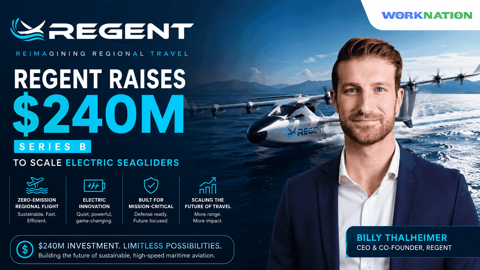 REGENT Raises $240M to Scale Its Flying Seaglider Technology