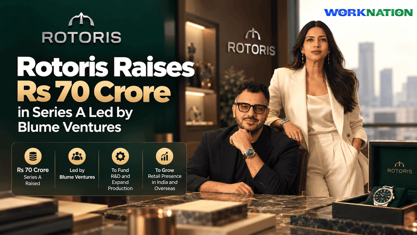Rotoris Raises Rs 70 Crore from Blume Ventures to Scale Luxury Watch Brand