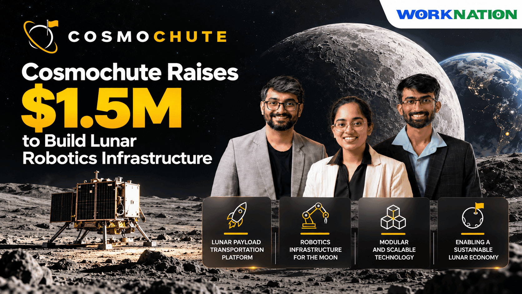 Cosmochute Raises $1.5M Pre-Seed to Build Lunar Robotics Infrastructure